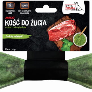 Kość do żucia z mięta i zielona herbata 22cm