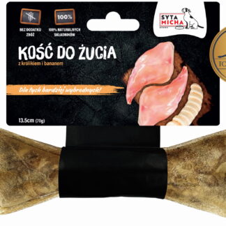 Kość do żucia z królikiem i bananem 22cm