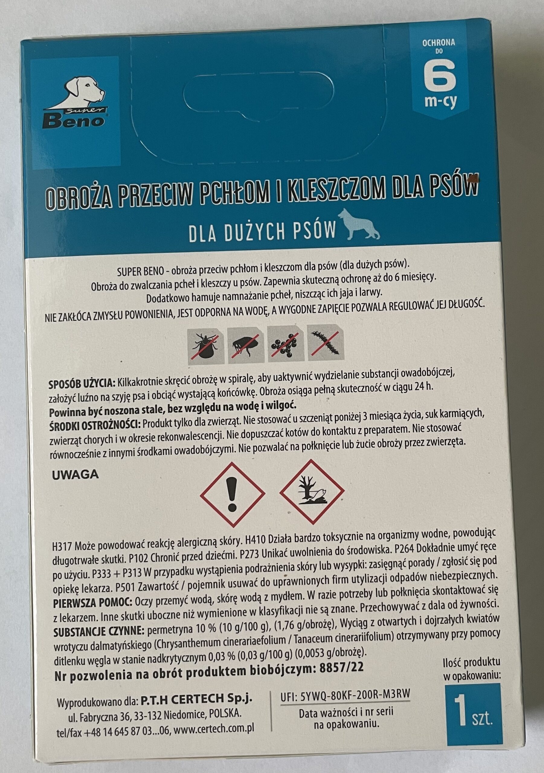 OBROŻA NA PCHŁY I KLESZCZE DLA DUŻYCH PSÓW - obrazek 2