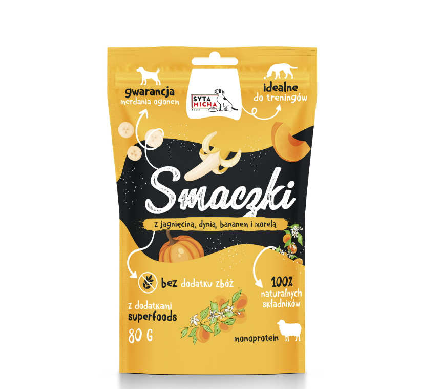 SMACZKI Z JAGNIĘCINĄ, DYNIĄ, BANANEM I MORELĄ
