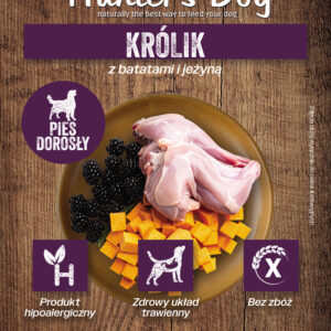 Królik z batatami i jeżynami
